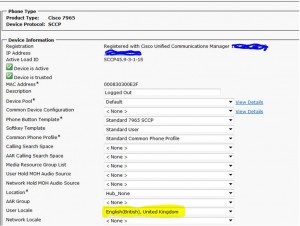 Device Settings - User Locale