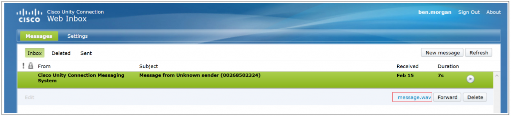 Cisco Unity Connection Web Inbox